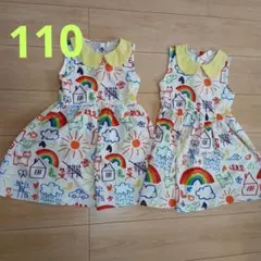 ★中古子供服★110 双子ちゃんに　ワンピース　SHEIN ハデハデ　2枚