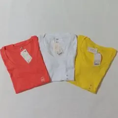 未着用 ユニクロ フライスクルーネックT3枚セット