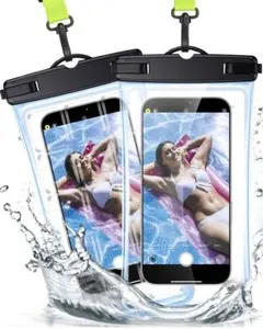IP68防水フォンポーチ 水中撮影 2個セット 水中タッチスクリーン操作可能