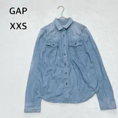 GAP ウエスタン デニムシャツ スタッズ XXS ブルー コットン i6614