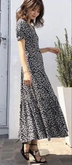 【最終お値下げ】rienda フロントボタンPattern OP 花柄ワンピース