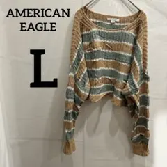 AMERICAN EAGLE トライプニットセーター 【M】 秋 冬 輸入古着