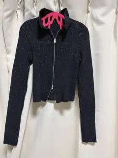 襟あり ダブルジップ ラメニット