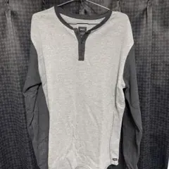 RVCA ヘンリーネック ワッフルカットソー グレー XLのサムネイル