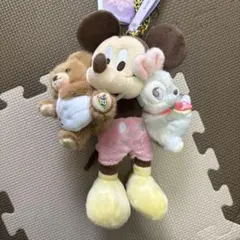 ユニベスティーズ イエック ラビット＆ミッキー＆モカ ぬいぐるみキーホルダー