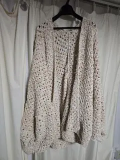 ヘキサゴンカーディガン(ホワイトベージュ)