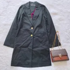 【美品】ダブルスタンダードクロージング 春秋 チェスターコート 背抜き 綿 黒のサムネイル