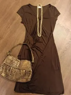 FIFILLES Paris ノースリーブワンピース T2 ブラウンのサムネイル