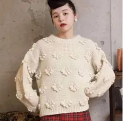 チャイルドウーマン　ドットアンドストライプス　ポップコーンニット