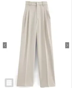 【美品】試着のみ GRL タックセンタープレスストレートワイドパンツ[ai36]