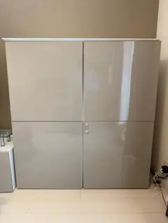 IKEA イケア 65型テレビ台 ベストー 完成品 ローボード ホワイトグレー