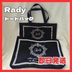 【 Rady 】 レディ トートバッグ フラットポーチメッシュブラック 2枚組のサムネイル
