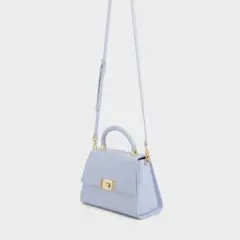 チャールズアンドキース ライトブルー ショルダーバッグ