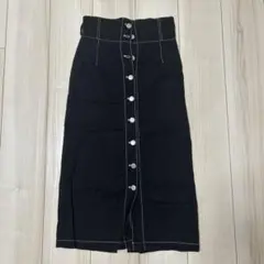 タイトスカート ブラック フロントボタンのサムネイル