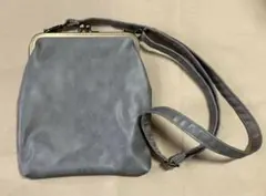 グレー 合成皮革 ショルダーバッグ がま口　ノーブランド