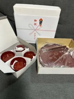 紀州　漆器 お食い初めセット 赤色　神社　赤ちゃん　新品未使用