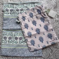 Afternoon Tea 花柄　巾着袋　セット