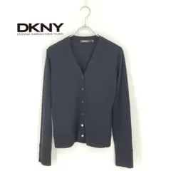 B0482/極美品【P/S相当】DKNY ダナキャラン/カーディガン/黒/毛のサムネイル