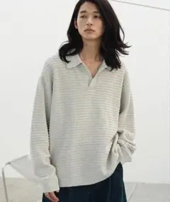 MELANGE SKIPPER KNIT POLOのサムネイル