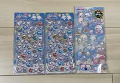 ぷくぷくあわわちゃん　ピカプニシール　プチドロップステッカー　３点