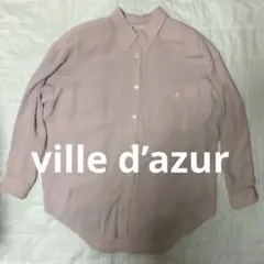 ville d'azur 刺繍シャツ　ジャケット　オーバーサイズ　ピンク　40