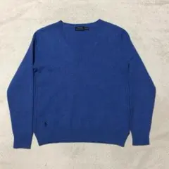 【匿名配送】ポロラルフローレン カシミヤ混ニットセーター Vネック ポニー刺繡