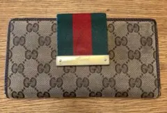 グッチ（GUCCI）GGキャンバス シェリーライン 長財布