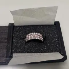 コムサ　シルバーリング　ピンク