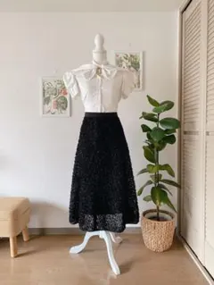 So Close立体ペタルデザイン 黒スカート「タグ付き」のサムネイル