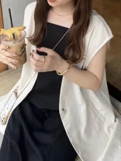 Auntmaries アントマリーズ ベスト ジレ リネンのサムネイル