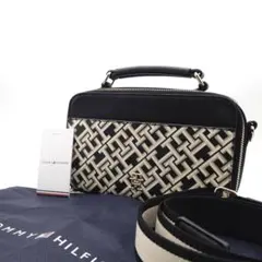 【極美品】 トミーヒルフィガー カメラバッグ 2way ショルダー レザー 総柄