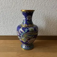 骨董品 龍紋七宝花瓶 オブジェ アンティーク 古美術品 インテリア