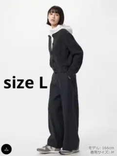 DarkGrey　Lサイズ　24年　ブラッシュドジャージーワイドパンツ