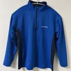 mont-bell クール ロングスリーブジップシャツ Kid's ブルー