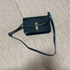 ダークグリーン クロコダイル風 ショルダーバッグ