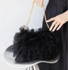 美品　ロペピクニック　チュールショルダーバッグ　パーティバッグ