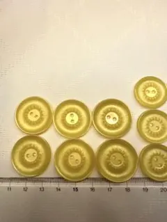 NO.269昭和レトロボタン　ヴィンテージ　イエロー14個セット