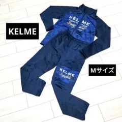 KELME【М】モザイク柄ジャージ上下セットアップ 紺ネイビー