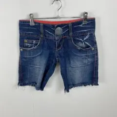 RED PEPPER レッドペッパー デニムショートパンツ ダメージ フリンジ