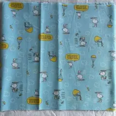 no.A71 スヌーピー プリント生地 水色 ‪★生地巾 x 24cm