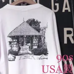 90s USA製 アート ロンT XXL オーバーサイズ ヴィンテージ古着