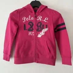 ラルフローレン 120 パフスリーブ　ピンク パーカー ロゴプリント