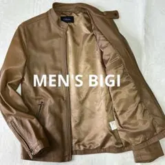 美品 メンズビギ 羊革 ラムレザー シングルライダースジャケットM 革ジャン