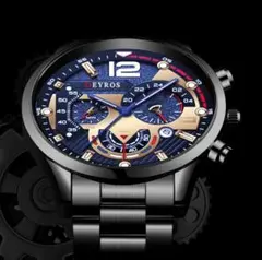 稼動】RUIMAS RM583G クロノグラフ メンズ腕時計 ネイビー ラバー 