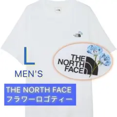 ノースフェイス フラワーロゴ カットソー 半袖 Tシャツ 白 ホワイト L