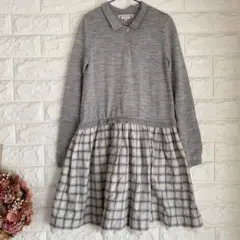 Bonpointボンポワン ニットドッキング ワンピース 10a