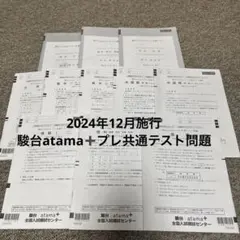 駿台　2024年12月施行　atama＋プレ共通テスト問題　解答解説付き