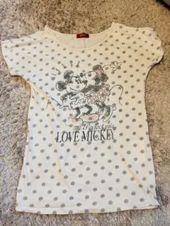 Disney ミッキー＆ミニー ドット柄 半袖 Tシャツ Mのサムネイル