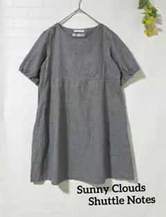 【サニークラウズ　シャトルノーツ】千鳥柄　コットン　チュニック　トップス　M