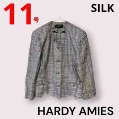 HARDY AMIES　ハーディエイミス　ジャケット　11号　シルク　Lのサムネイル